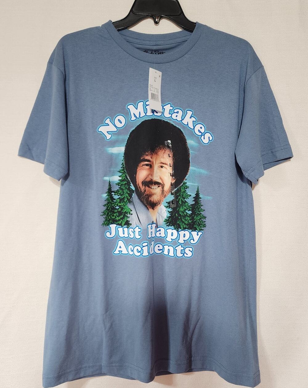 Bob ross men's Large shirt ''NO mistakes Just happy accidents''